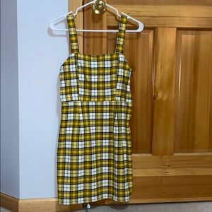 yellow plaid dress